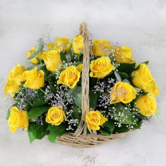 Yellow rose basket Online flower delivery in Jaipur Delivery Jaipur, Rajasthan